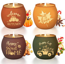 Fall Scented Candles Gift Set 4 Pack 16Oz Soy Wax Jar Candles Thanksgiving Aroma