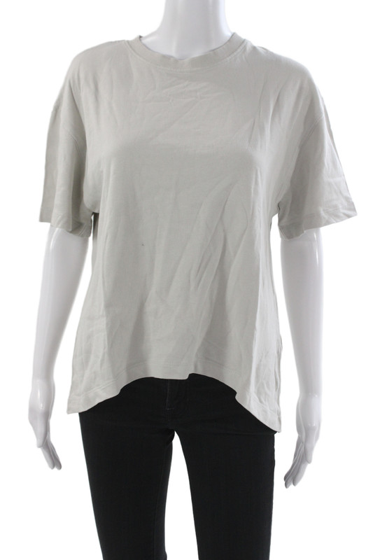 Zara Women Basic Gray Cotton Crew Neck Short Sleeve T-Shirt Size M