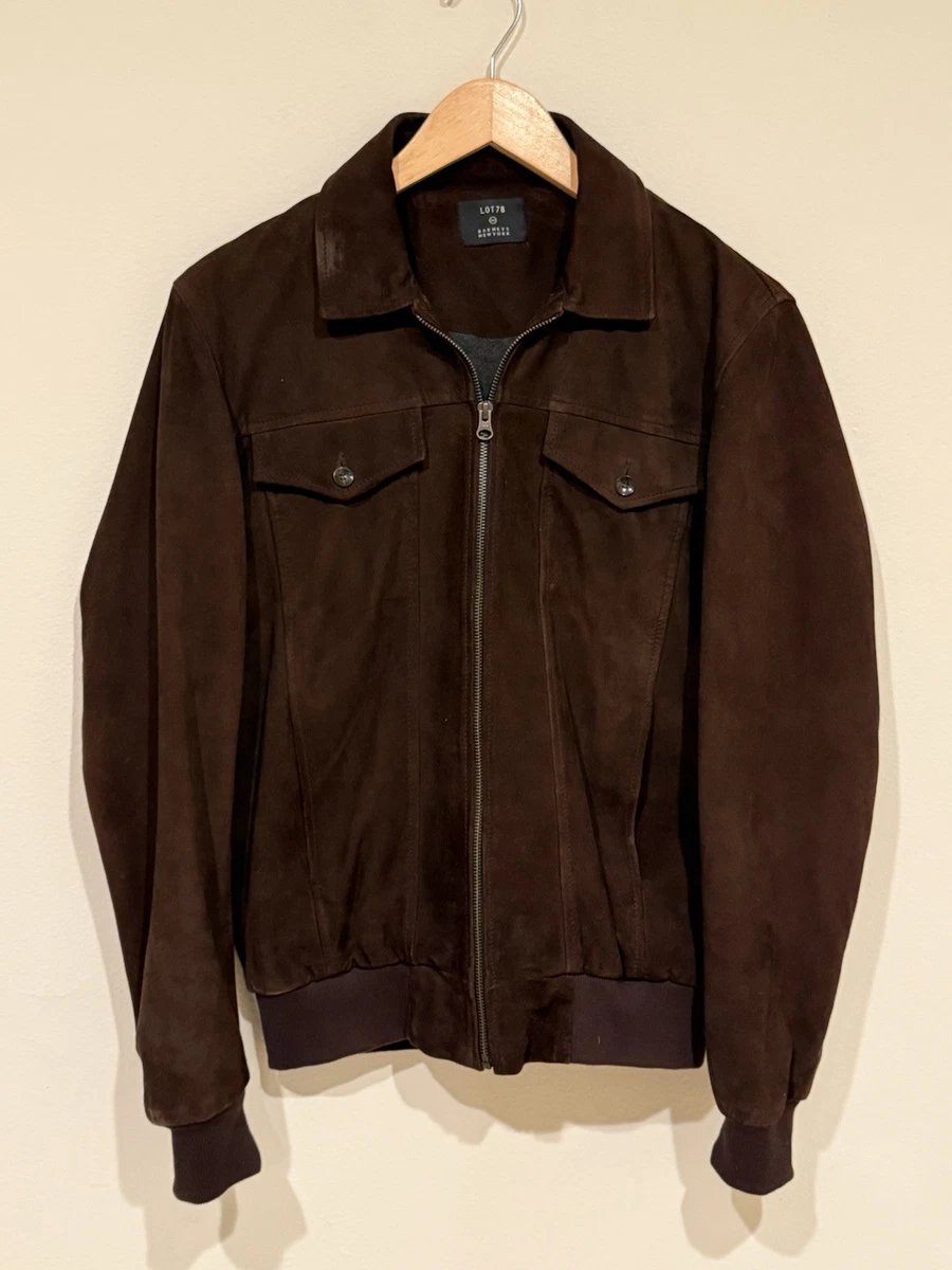 BARNEYS NEW YORK スウェード ダービージャケット ブラウン L Barneys New York Suede Outer Shell Coats, Jackets & Vests for Men