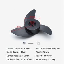 Elica motore fuoribordo ricambio in plastica per motori barca elettrica nero