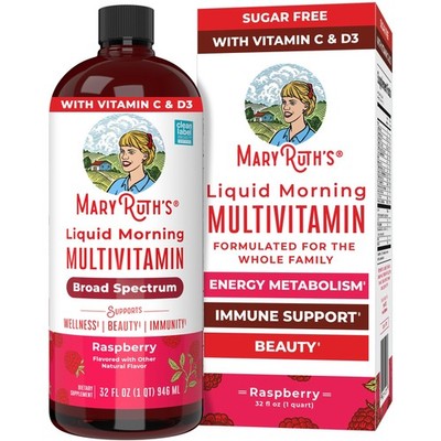 MARYRUTH'S Liquid Morning Multivitamin, Raspberry 32 fl. oz. Exp 07/2027