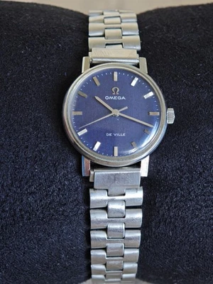 Vintage OMEGA De Ville Ladies Watch – Stainless Steel, Blue Dial, Swiss c.1970's - Bild 1 von 4