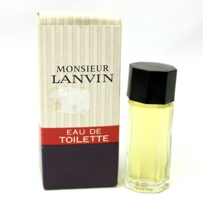 Vintage Monsieur Lanvin Mens Eau De Toilette Clear Glass Full Bottle 10 ml