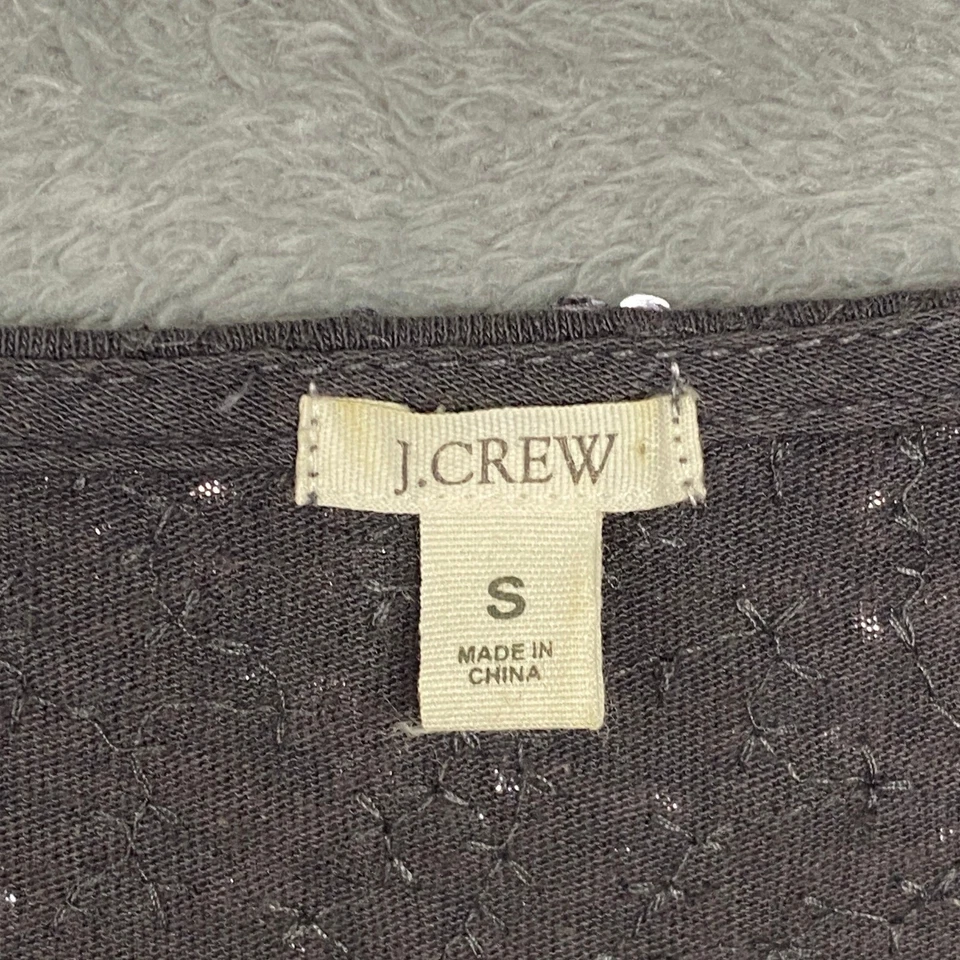 Blusa J Crew Top Mujer Pequeña Lentejuelas Brillante Manga Larga Fiesta Cóctel Foto 3 de 4