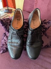 Think Damen Schuhe  Halbschuhe Gr 41 Glattleder Schwarz mit Wechselfußbett