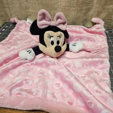 Disney Baby Minnie Mouse Pink Lovey Plush Pacifier Holder Security Blanket