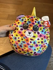 NEW TY SQUISH A BOO COLORFUL UNICORN GISELLE PLUSH TOY WITH FREE SHIPPING