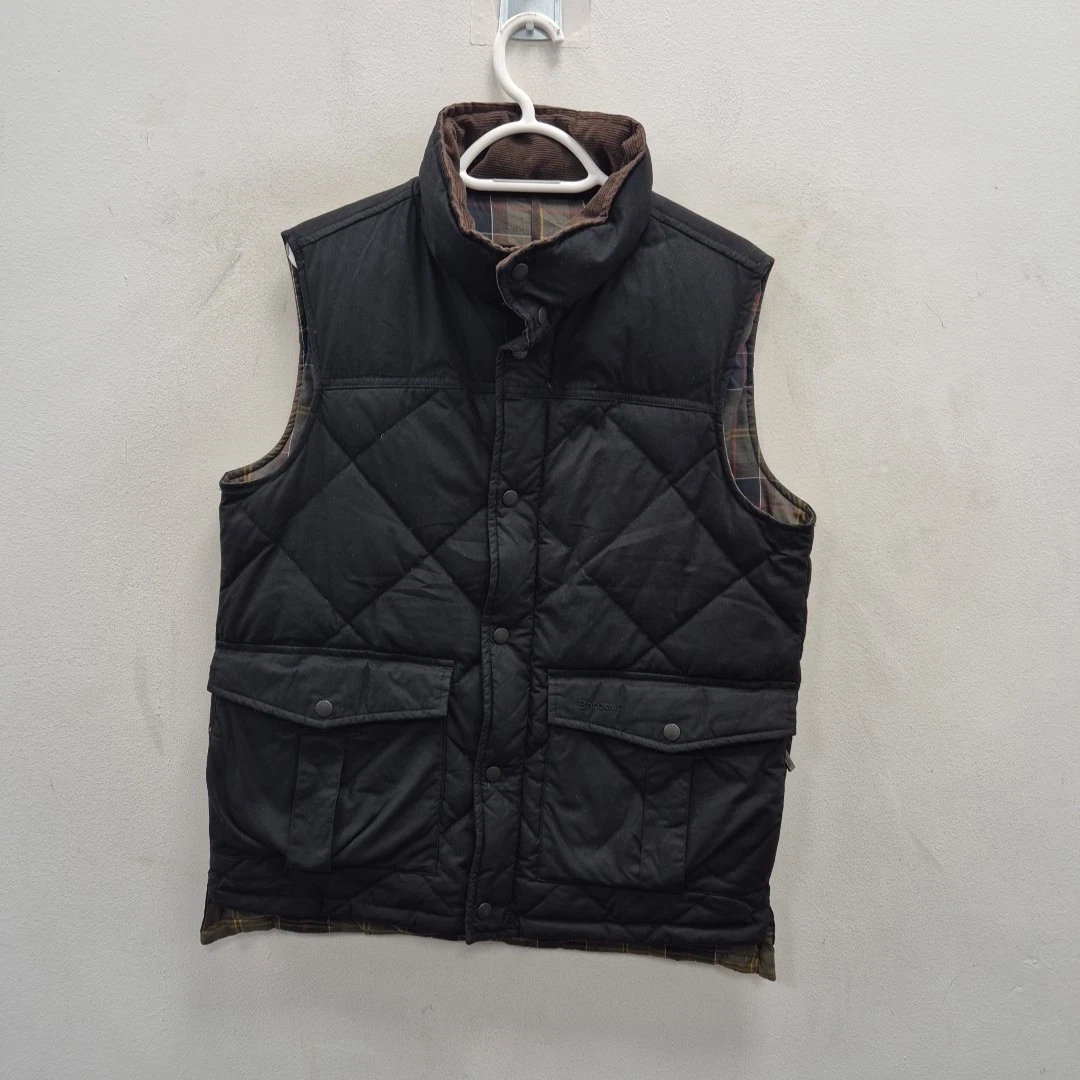 Barbour Boxley Down Puffer Sporting Wax Waterproof Hunting Gilet Vest Small