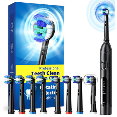 Elektrische Zahnbürste Rotierend 8 Köpfe 4 Modi Deep Clean Timer