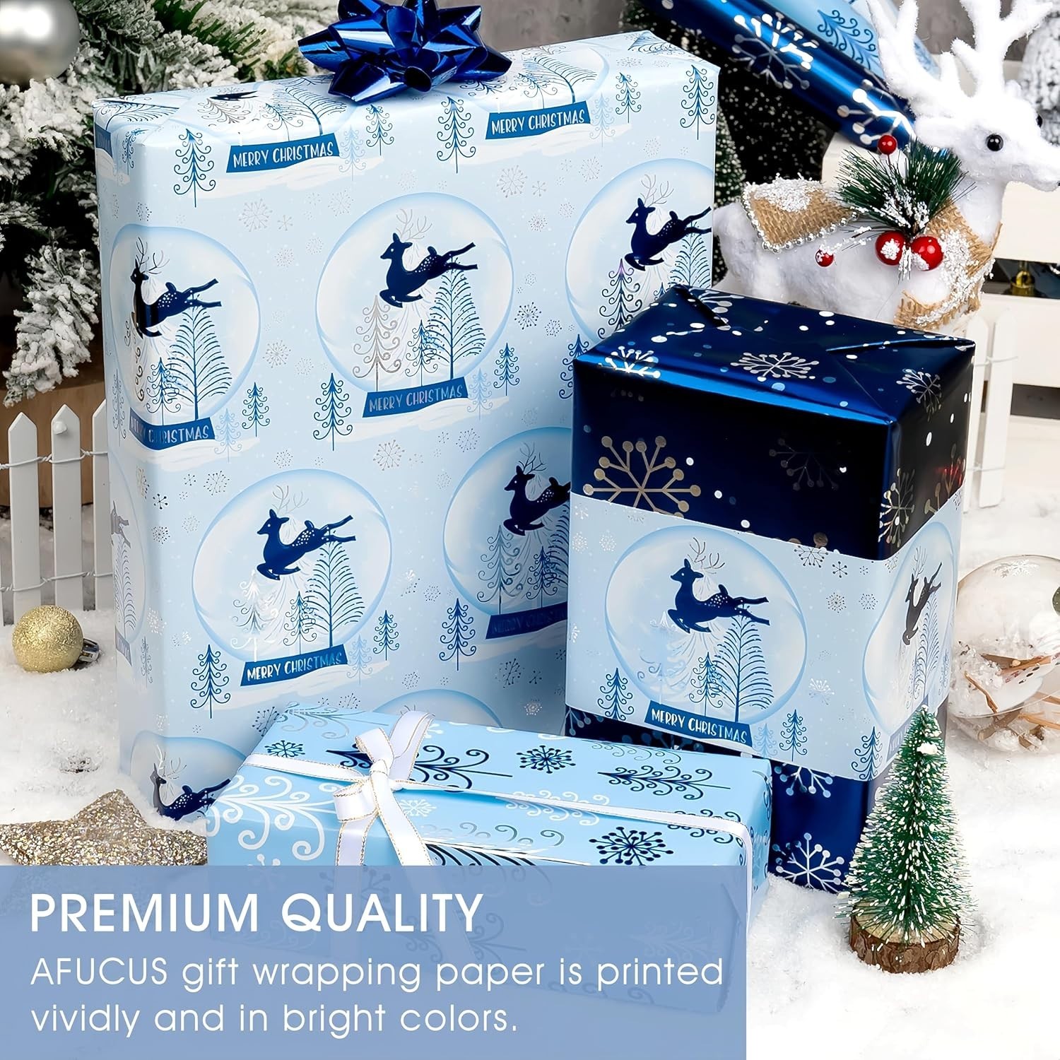 Quality Gift Wrap Paper - 3 Mini Rolls for Christmas & Special Occasions