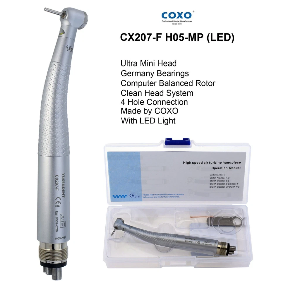 BEING Mini Head Dental High Speed Handpiece Fiber Optic Turbine Kavo Coupler 4 6 - Image 3 of 4