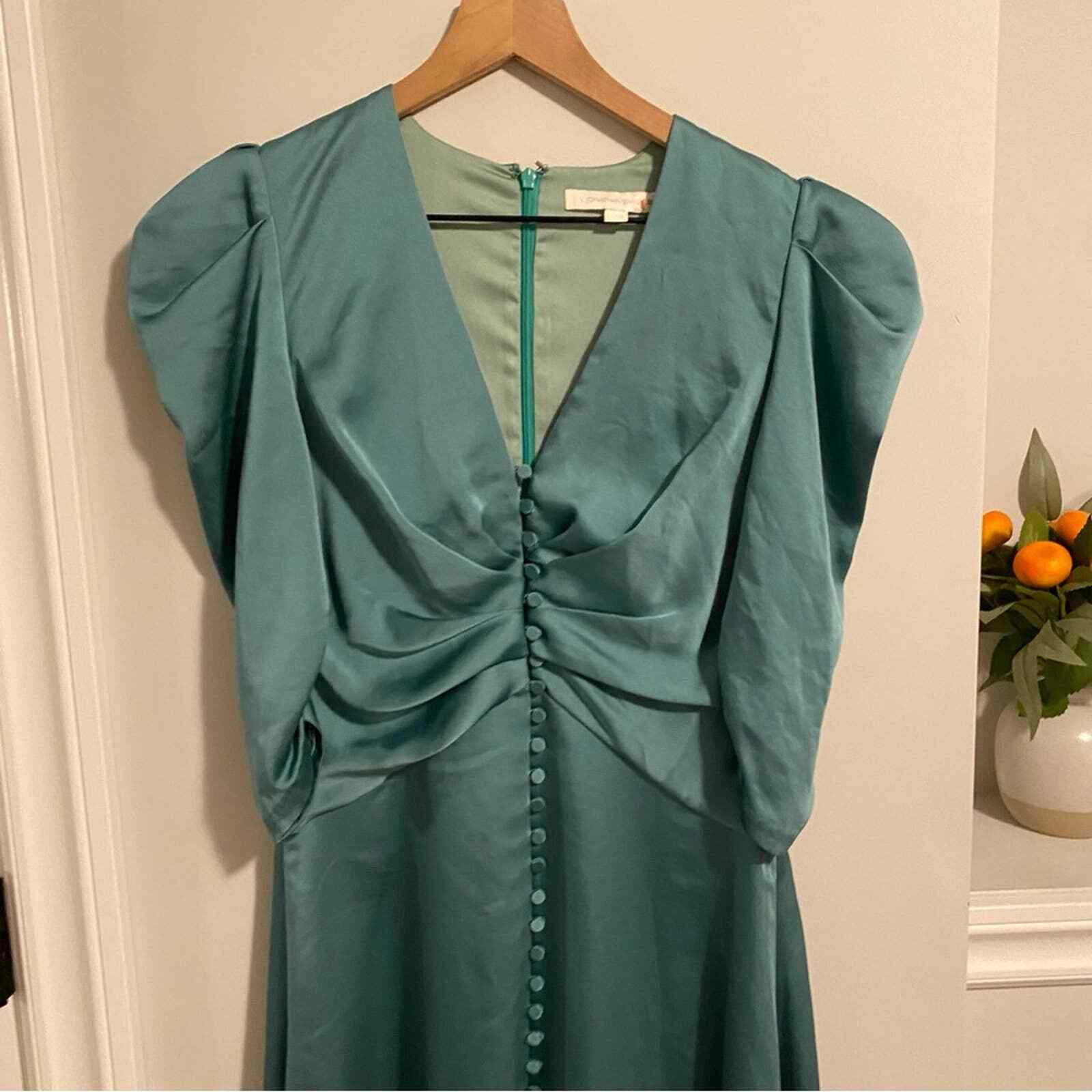 Jonathan Simkhai Emerald Green Button Front Maxi … - image 9