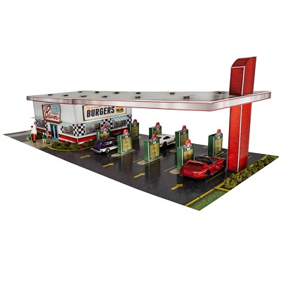 1/64 Bruno's Dine-In & Drive-In Photo Real Kit fits AFX HotWheels and more