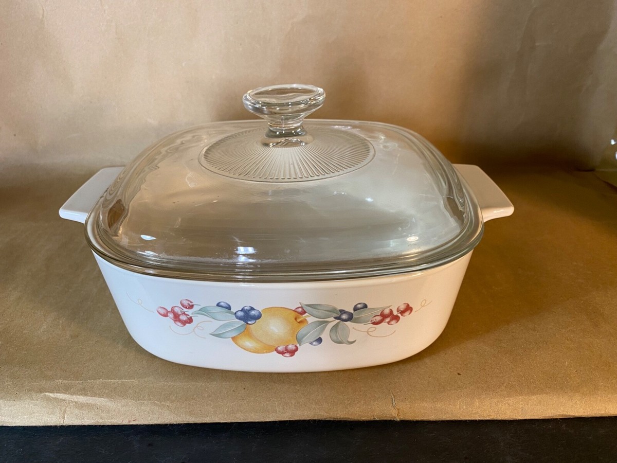 Vintage Corning Ware Abundance Fruit Casserole Dish A-2-B 2L Liter