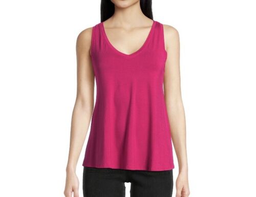 XL (16-18) TIME AND TRU Women’s Relaxed Fit High Low Sleeveless Tank Top Pink