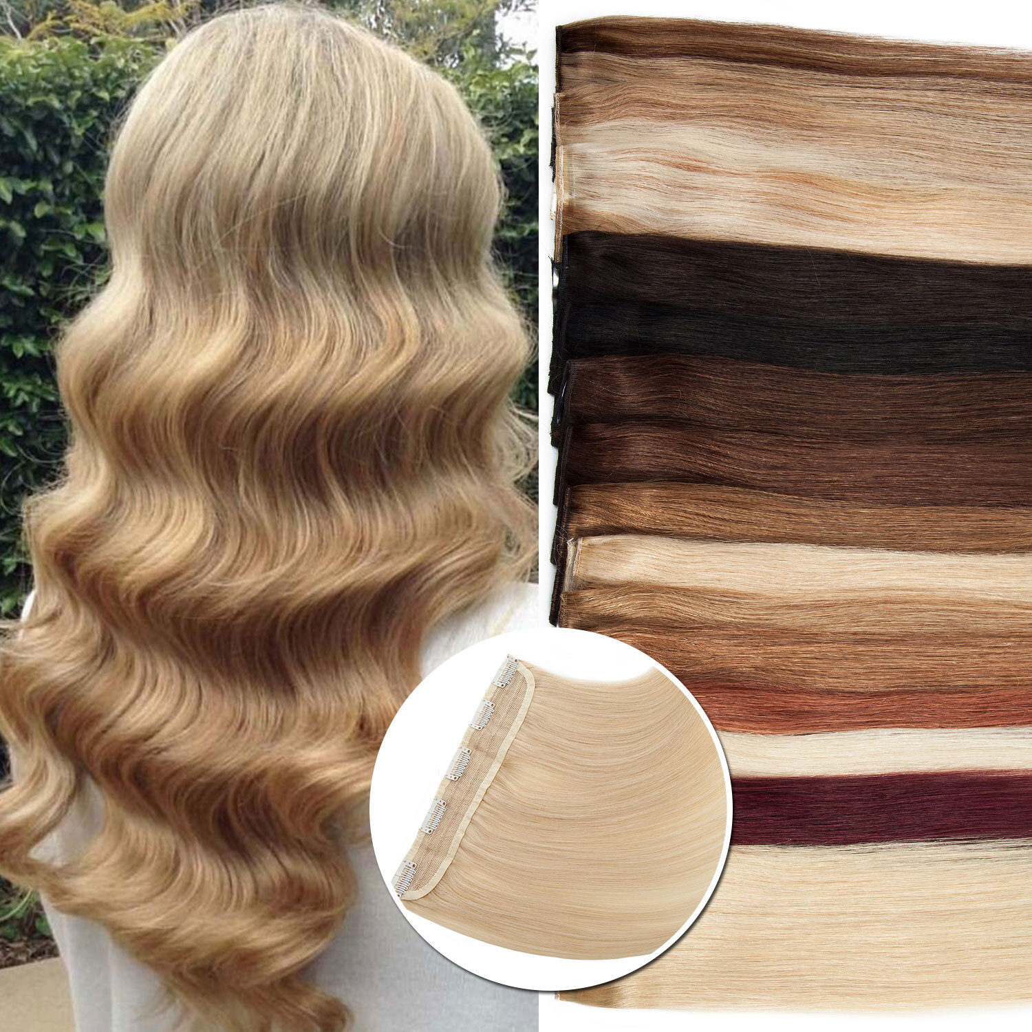 THICK One Piece Clip In Real Remy Human Hair Extensions Half Head Black Blonde Q | eBay THICK One Piece Clip In Real Remy Human Hair Extensions Half Head Black Blonde Q | eBay