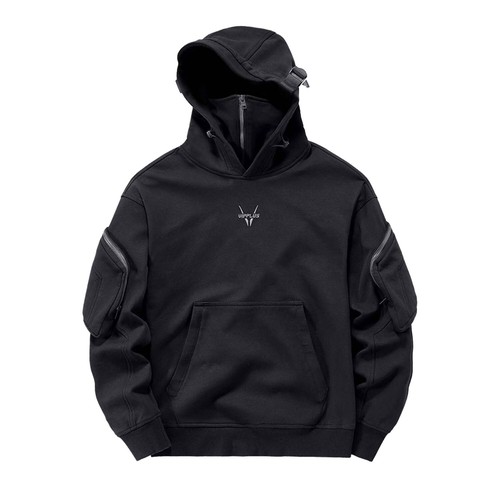 Niepce Menace Cyberpunk Techwear Hoodie for Men Streetwear Pullover - Picture 9 of 16