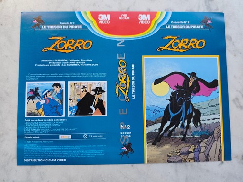 VHS Zorro Exemplar K7 Video Hülle nur Animation RAR