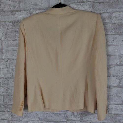 Blazer Lauren Ralph Lauren Seda Lino Mujer 10P Amarillo Oficina Carrera Negocios - Imagen 2 de 10
