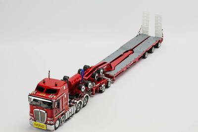 Kenworth K200 Drake 3x8 Swingwing Trailer - Rosso Red - 1:50 Scale