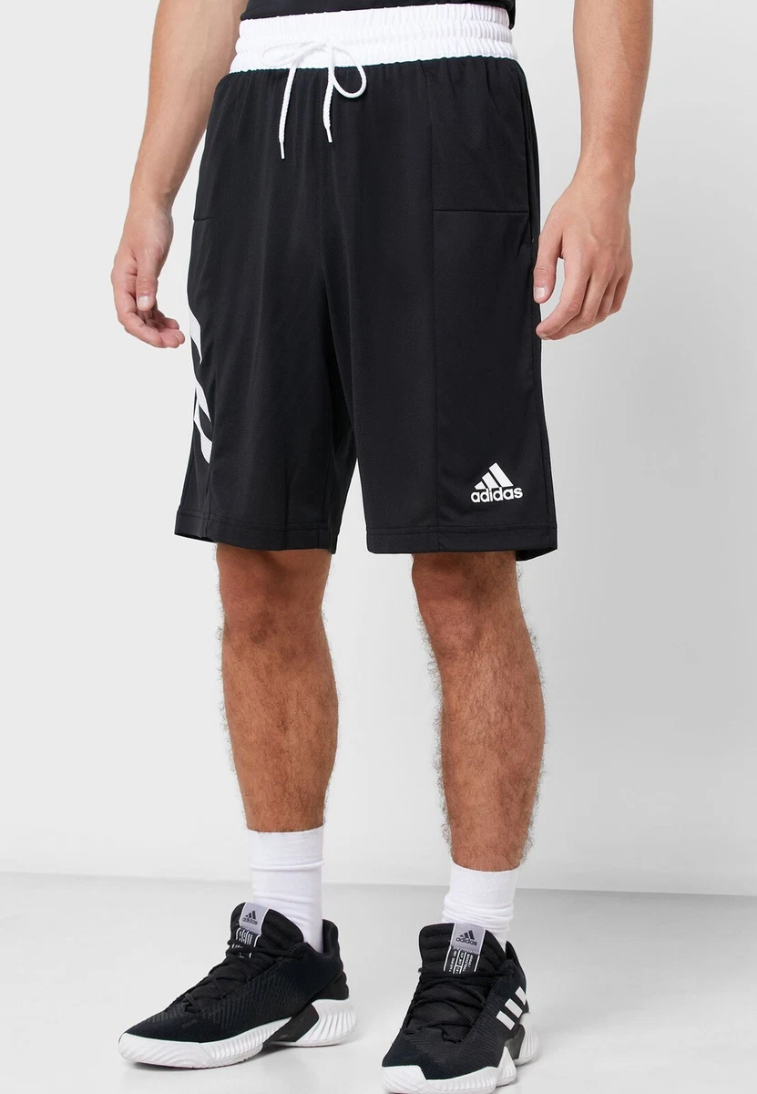 Adidas Mens Sport 3 Stripes Athletic Basketball Shorts DX6656