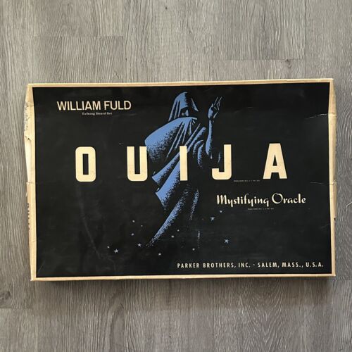 TAVOLA OUIJA VINTAGE ANNI '60 William Fuld/Parker Bros. in scatola originale spettro blu - Foto 1 di 13
