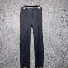 Kenneth Cole Reaction Mens Dress Pants Grey Unhemmed Suit 29 W Microcheck