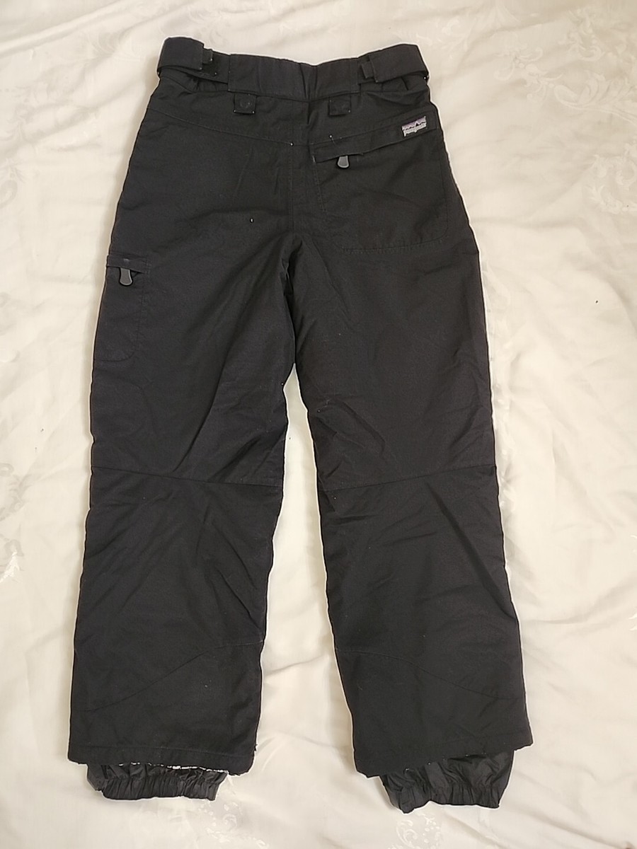 Patagonia Kids Large Ski Snow Pants Black W28/L26 Adjustable Waist