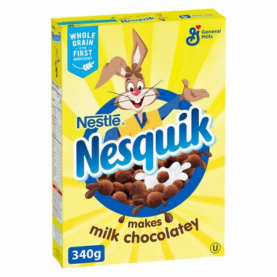 4 Boxes Nesquik Whole Grain Chocolatey Cereal 340g /12oz Each FREE SHIPPING