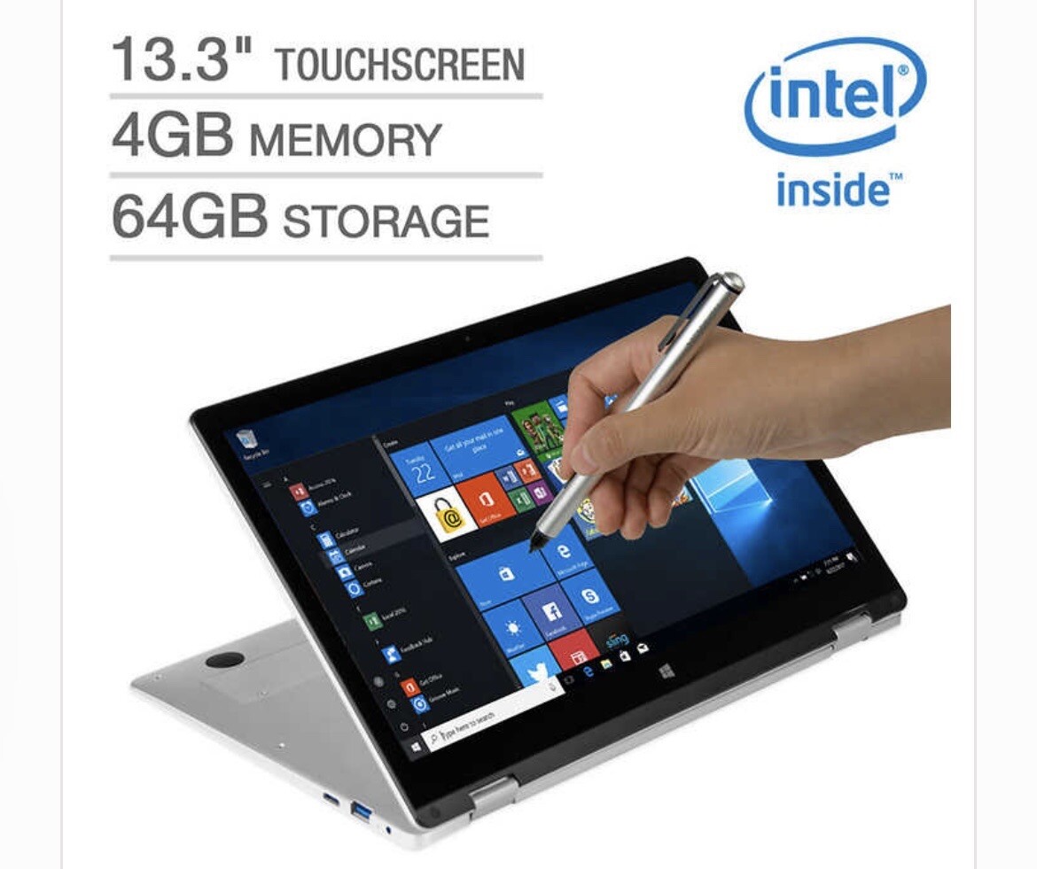 NuVision Hinge 13.3 2-in-1 Pen Capable Convertible Laptop - Intel