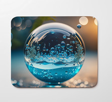 Blue Water Bubble Mouse Pad 9.5"x8" Non Slip Rubber Bottom Rectangle Mousepad