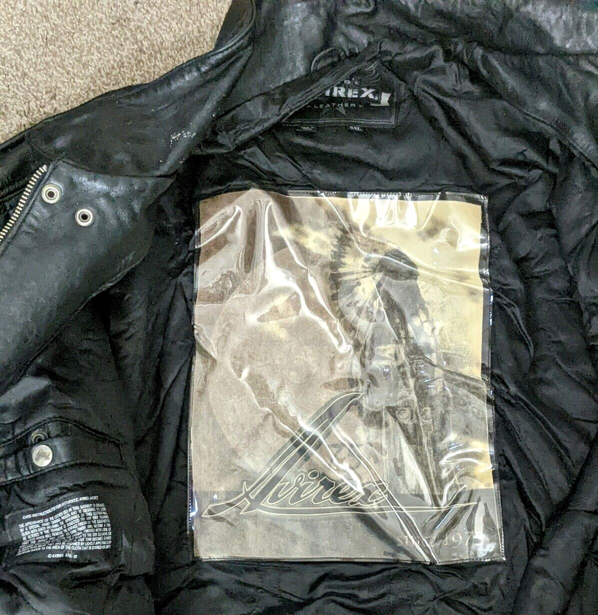 Vintage Rare Avirex Jacket Mens 5XL Flight Bomber Leather Indian Warrior READ image 7