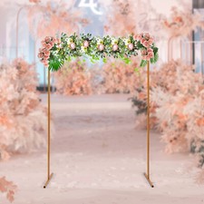 Wedding Arch Rack Rectangular Flower Decor Frame Stand Gold Metal Party Backdrop
