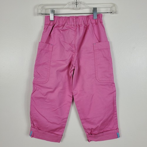 Mini Boden Girls Cuffed Straight Wide Leg Pants Cargo Pockets Zipper Pink Sz 7Y - Picture 2 of 8
