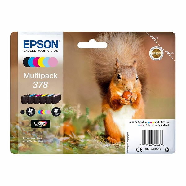 "Epson C13T37884010 Multipack 378 Druckerpatronen \"EichhöRnchen\" (4-Farbig)"-image