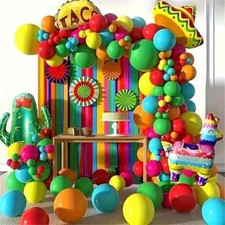 157 pcs 157-Piece Mexican Fiesta Balloon Garland Kit: Cactus, MUQ254142