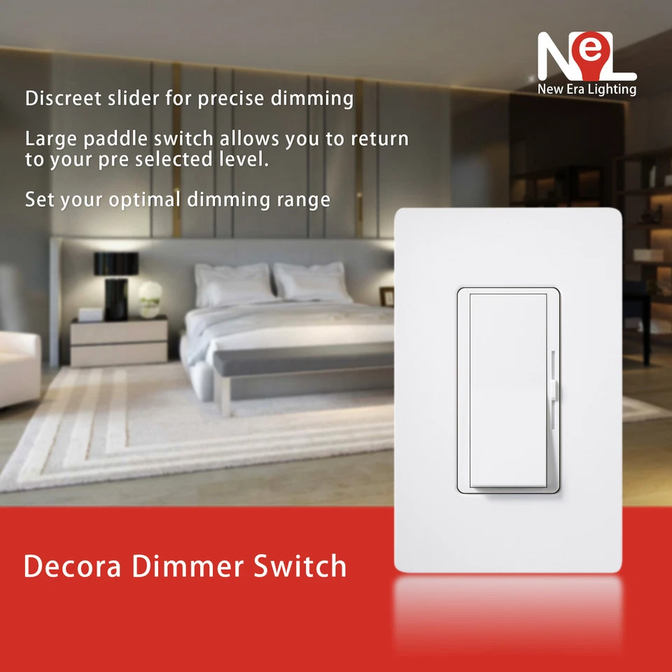 LED Decora Rocker Dimmer, Single & 3-Way Switch, CFL 600W / LED 150W - Image 4 of 4
