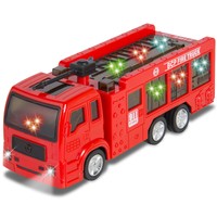 Childs Toy Fire Truck Electric Flashing Lights Siren Sound Bump And Go Action on sale Childs Toy Fire Truck Electric Flashing Lights Siren Sound Bump And Go Action on sale