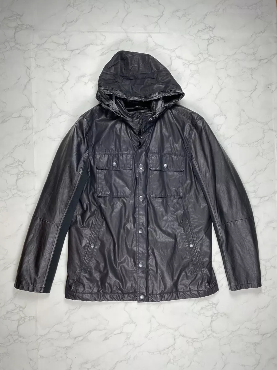SALE John Varvatos Black Waxed Light Jacket Sz. L