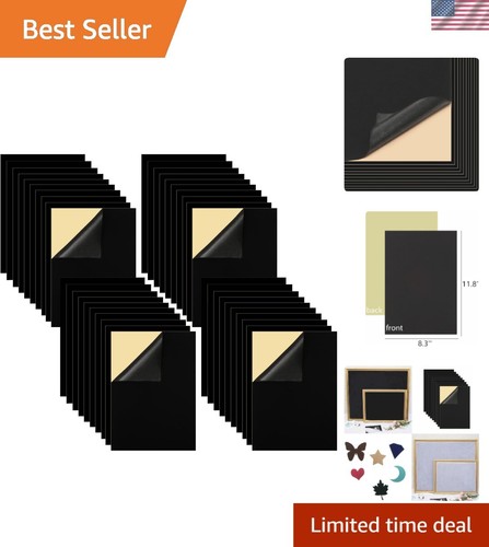 Versatile 40PCS Black Checkered Adhesive Felt Sheets for Home & School Projects