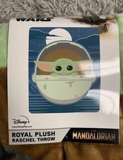 The Mandalorian Baby Yoda Plush Fleece Throw Blanket, 50x60, Soft Cozy Star Wars