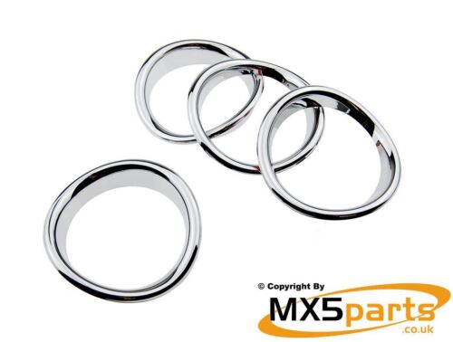 MX5 Chrome Dashboard Air Vent Ring Trim Surround Set Mazda MX-5 Mk3 NC 2005>2015 - Afbeelding 1 van 8