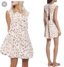 Free People Fake Love Mini Dress Swing Sleeveless Ivory Combo M $128 NWT