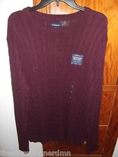 CROFT  BARROW - MENS - SWEATER - CREWNECK - MAROON - SIZE LARGE  BBLK-20-10 