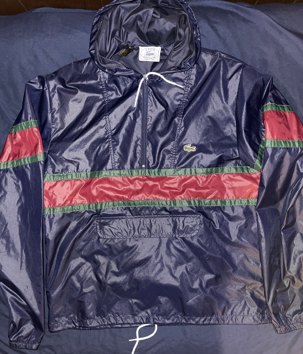 80's Lacoste Izod Alligator Light Jacket L Color block | eBay