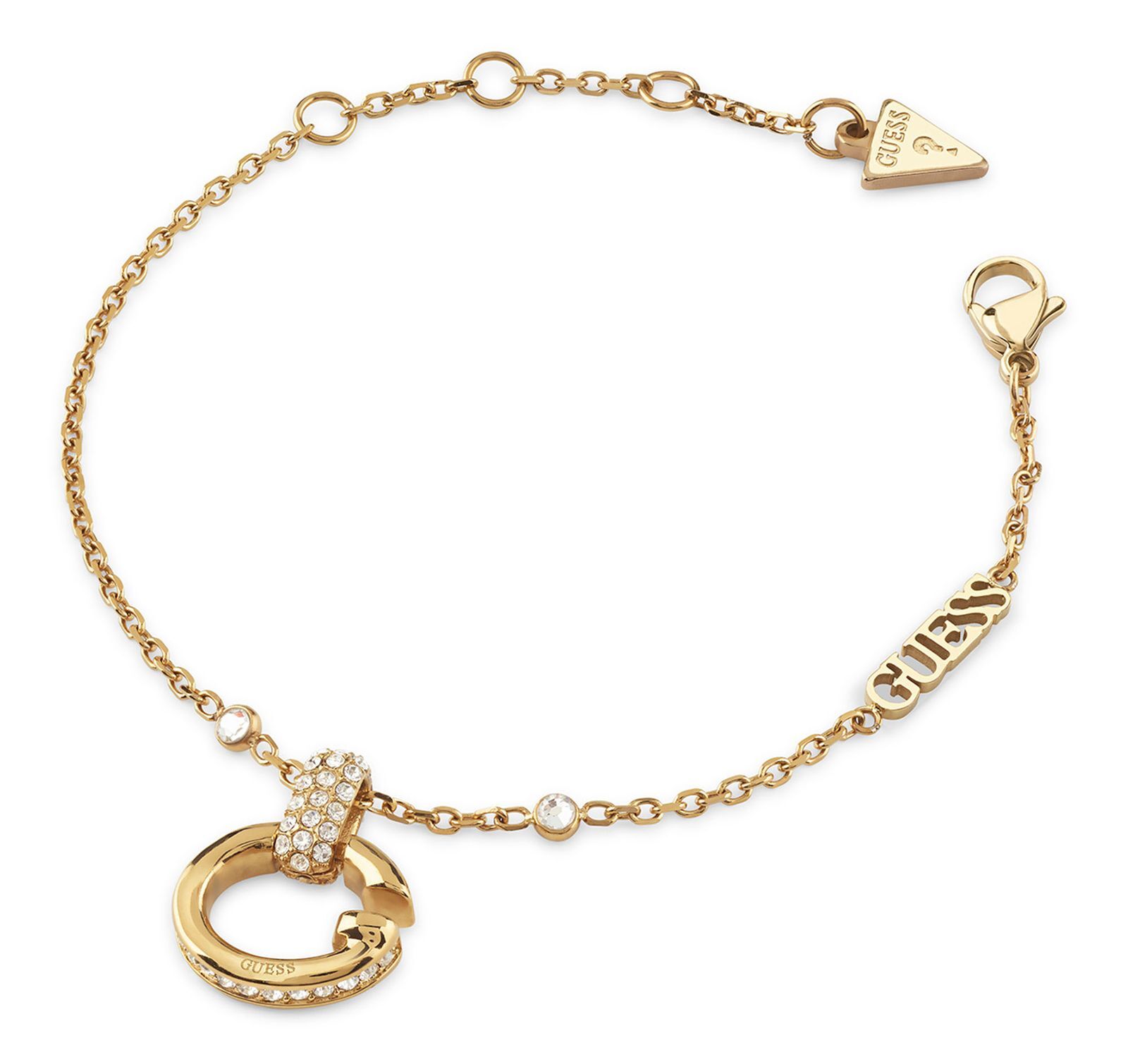 GUESS bracelet Oh My G Crystal Charm Bracelet S Yellow Gold