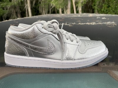 New Jordan 1 Low SE Metallic Silver (W)Size 10 (FN5030-001) | eBay