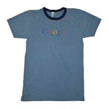 Vintage GOOGLE Feeling Lucky T Shirt size Small Single Stitch Ringer Tee USA