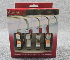 NIB The Original MantleClip/silver- best way to hang lights, stocking, garland