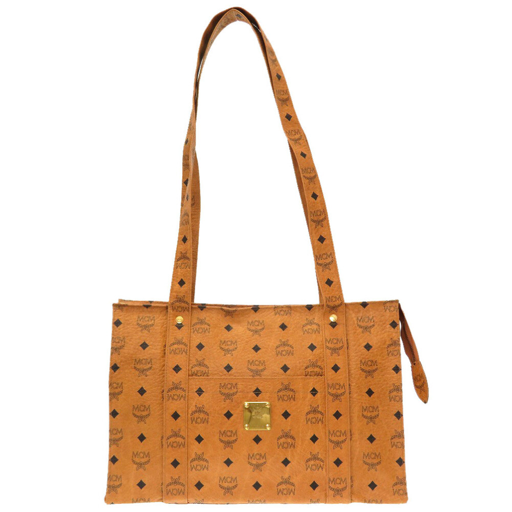 AUTHENTIC MCM Monogram pattern Tote Bag Brown PVC 0224 | eBay